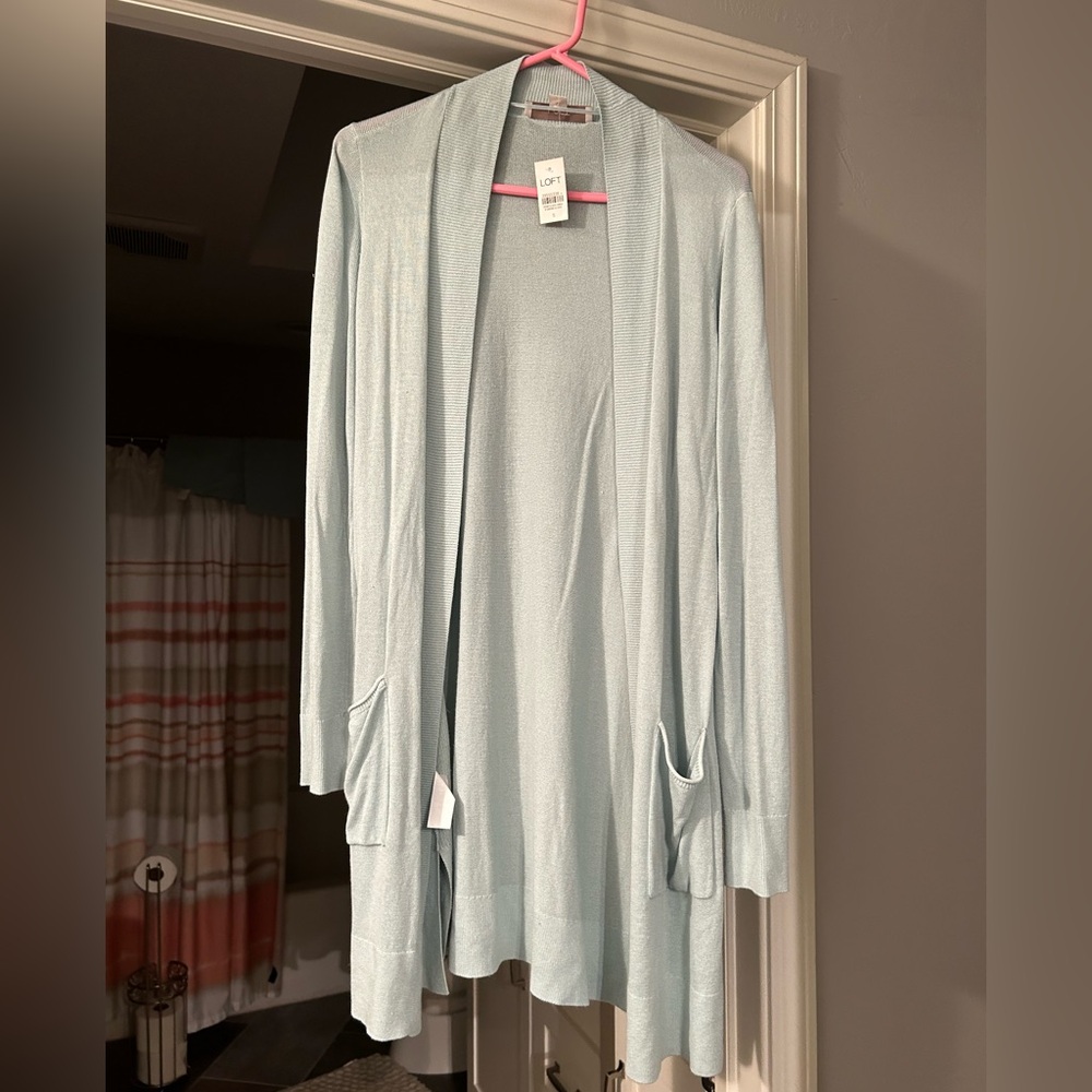 LOFT NWT cardigan sweater in a light mint color